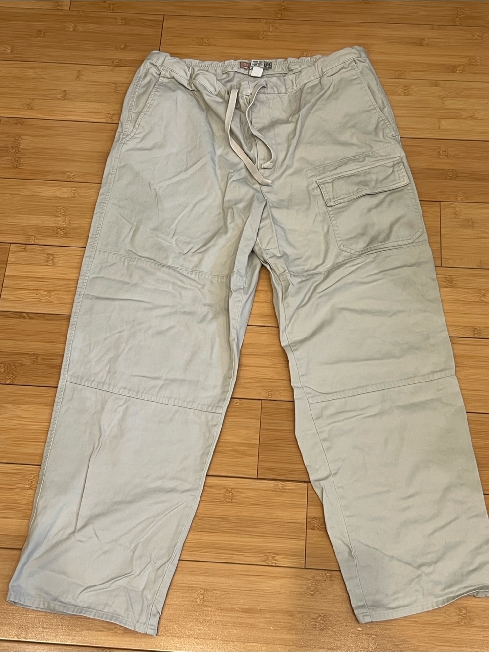 Structure Men's Light Gray Cargo Pants with Drawstring Waist